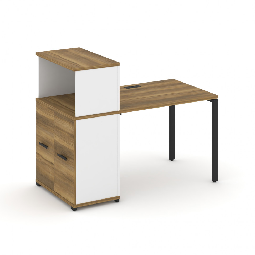 Concept Стол рабочий с опорным распаш. шкафом с надставкой низ. CN.SP-225 B Сандал Янтарный/Белый Бр Concept Стол рабочий с опорным распаш. шкафом с надставкой низ. CN.SP-225 B Сандал Янтарный/Белый Бр