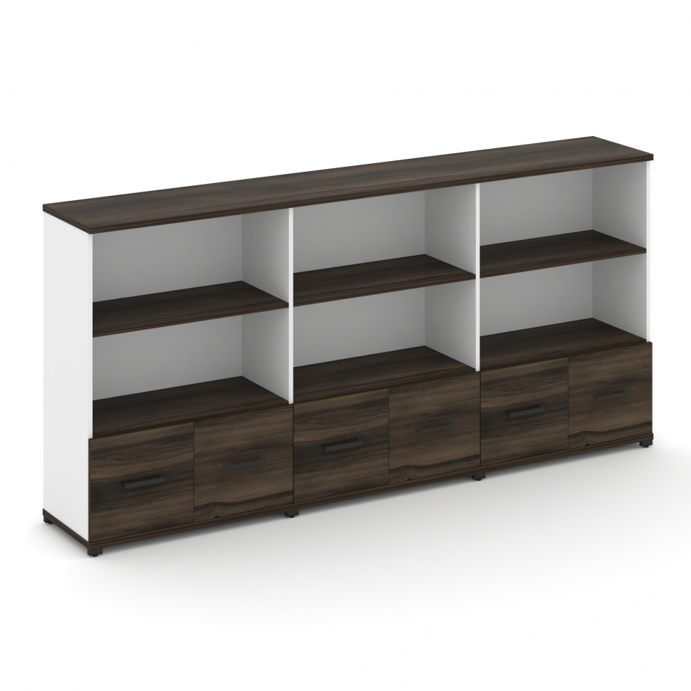 Concept Шкаф 3 широкие секции, 3 ниши CN.STS-331 B Дуб Мали/Белый Бриллиант/Металл Черный 2500*420*1 Concept Шкаф 3 широкие секции, 3 ниши CN.STS-331 B Дуб Мали/Белый Бриллиант/Металл Черный 2500*420*1