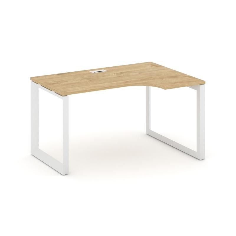 Style Project Стол рабочий эргономичный SN-59O.SPA-021(R) Тиквуд Светлый/Металл Белый/Белый Заглушка