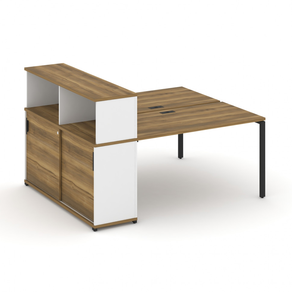 Concept Рабочая станция с опорным шкафом-купе с надставкой низ. CN.DRS-239 B Сандал Янтарный/Белый Б