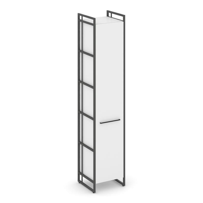 Rift Шкаф 5 ниш узкий RF.SU-51 (R) Белый Бриллиант/Металл Антрацит/Черный Ручки 420*396*2010