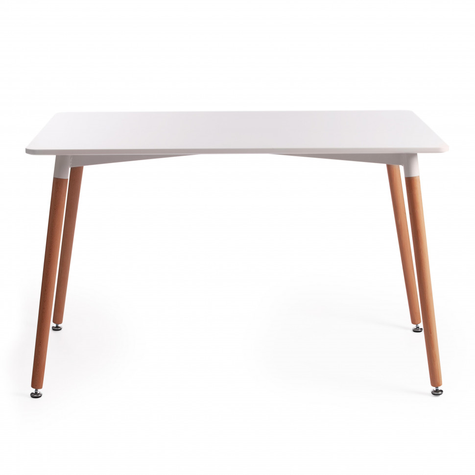 Стол JOHN (mod. T1001) МДФ/дерево, 120 х 80 х 75 см , White (Белый) / Natural (натуральный)