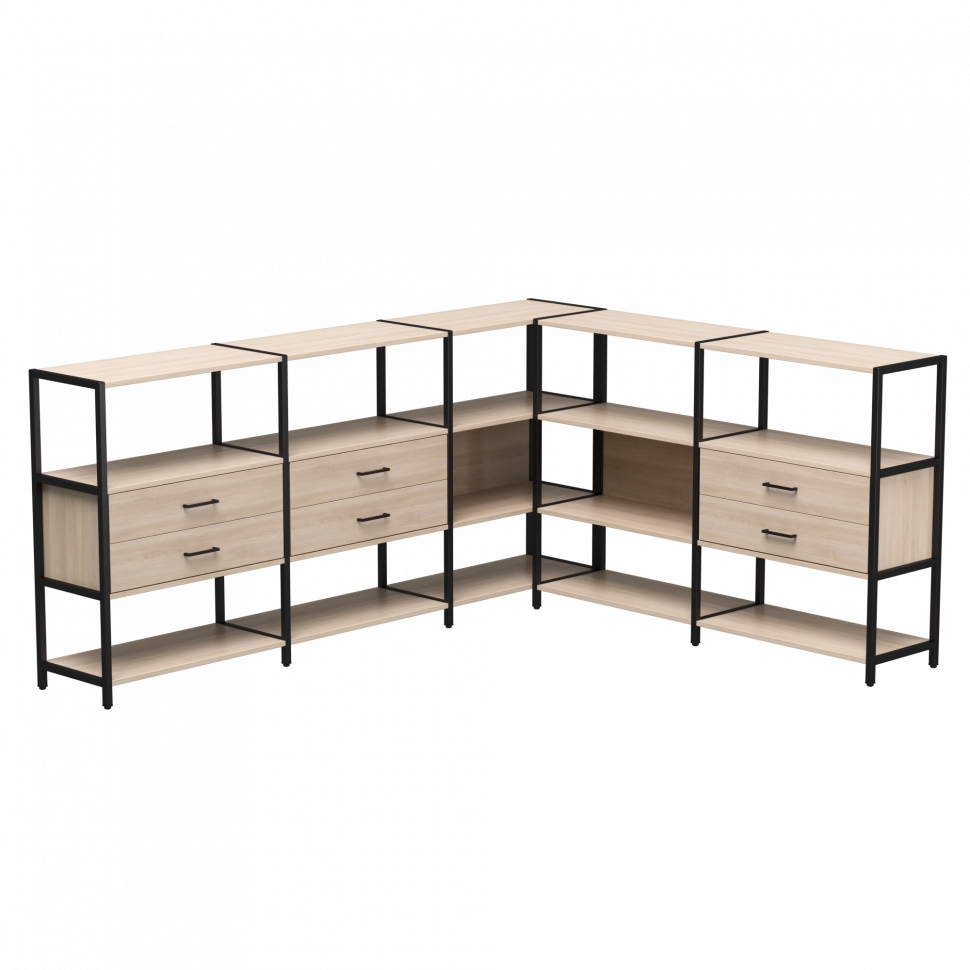 Набор стеллажных систем №15 Everprof EVO (ЭВО) 2440x2020x1120 Дуб Соната/Черный