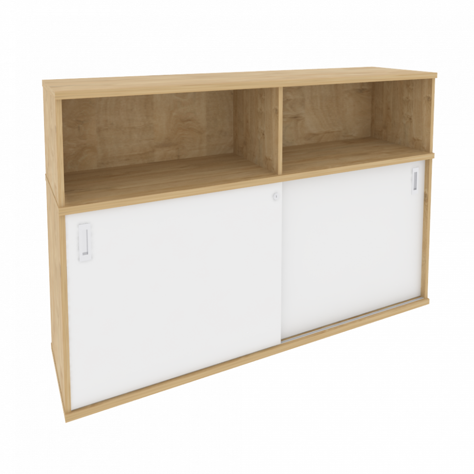 Onix Шкаф-купе приставной/опорный O.SHKO-2.8 T Тиквуд Светлый/Белый Бриллиант 1635*432*1120