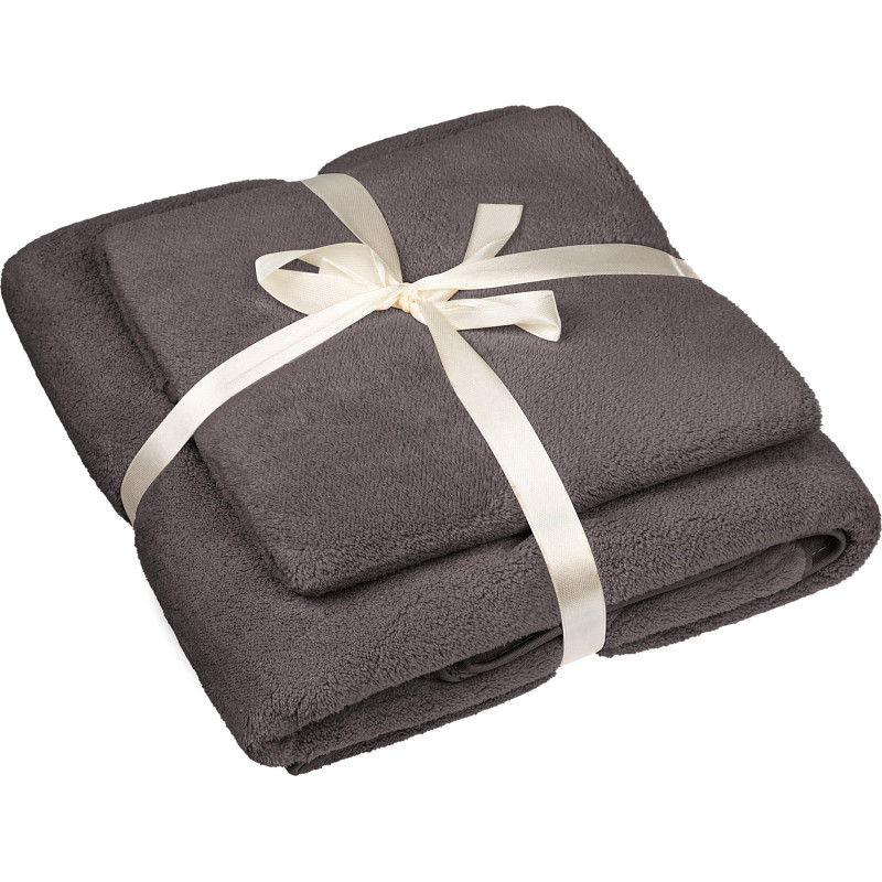 Набор полотенец махровых Luscan 300г/м2,35x75/70x140см темно-серый
