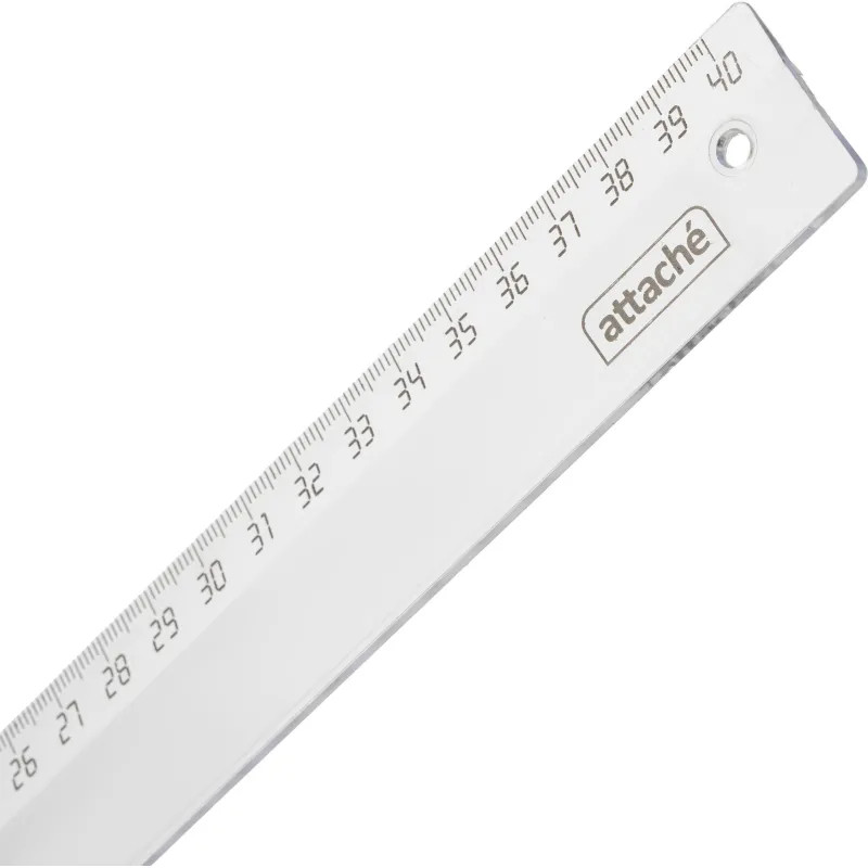 Линейка 40см Attache пластик прозрачный цвет Линейка 40см Attache пластик прозрачный цвет