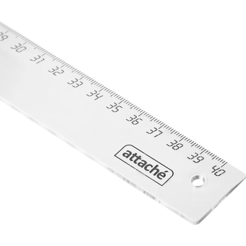 Линейка 40см Attache пластик прозрачный цвет Линейка 40см Attache пластик прозрачный цвет