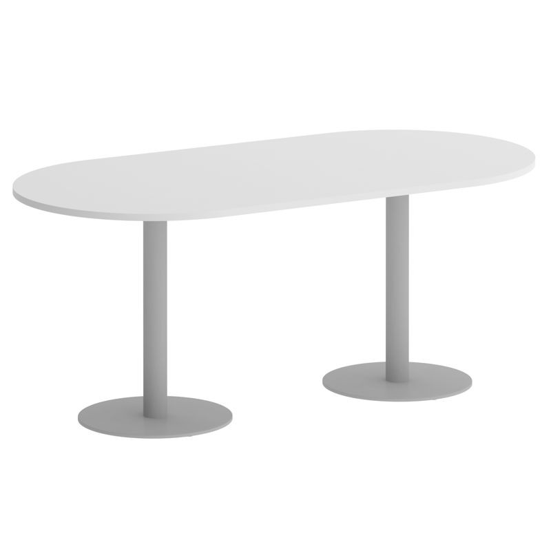 Riva Стол овальный А.СПРГ-3 Белый/Металл Серый 1800*900*750
