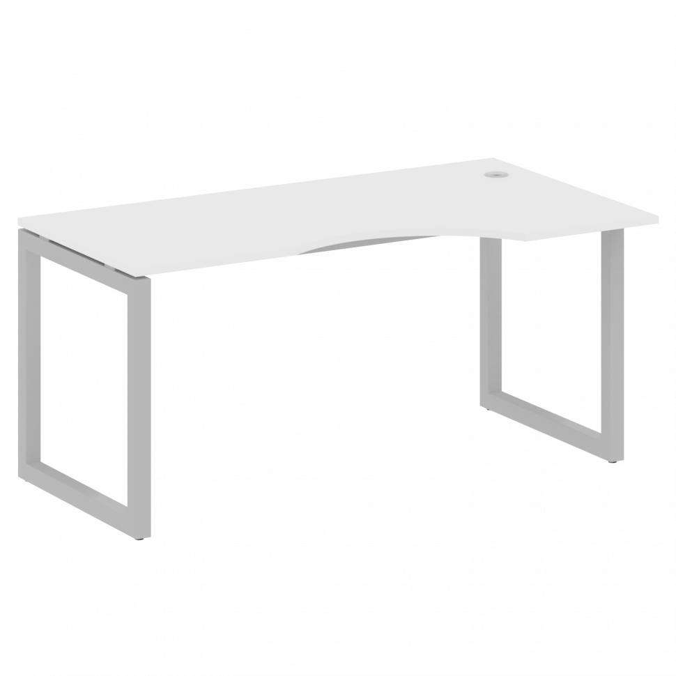 Metal System Quattro Стол криволинейный правый на О-образном м/к 50БО.СА-1 (R) Белый/Металл Серый 16 Metal System Quattro Стол криволинейный правый на О-образном м/к 50БО.СА-1 (R) Белый/Металл Серый 16