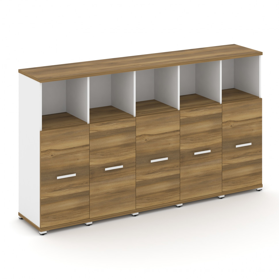 Concept Шкаф 5 узких секций, 3 ниши CN.STU-353 W Сандал Янтарный/Белый Бриллиант/Металл Белый 2084*4
