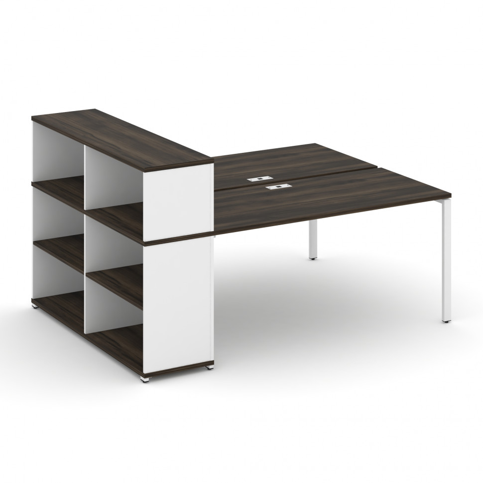 Concept Рабочая станция с опорным стеллажом с надставкой низ. CN.DRS-212 Дуб Мали/Белый Бриллиант/Ме