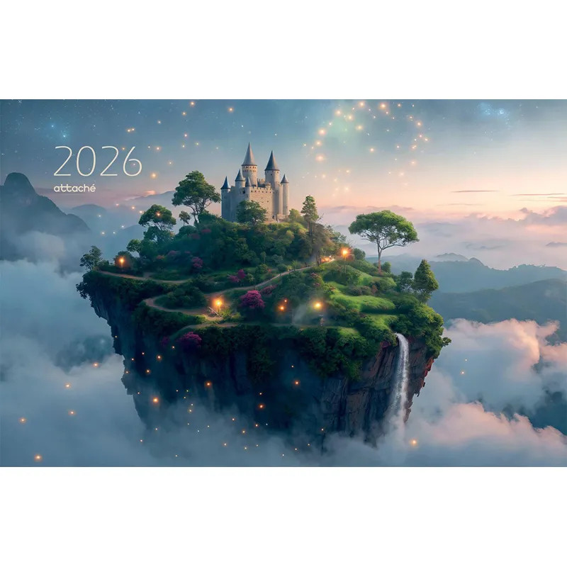 Календарь настенный 3-х блочный 2026 Attache Трио Стандарт, Замок, 305х675