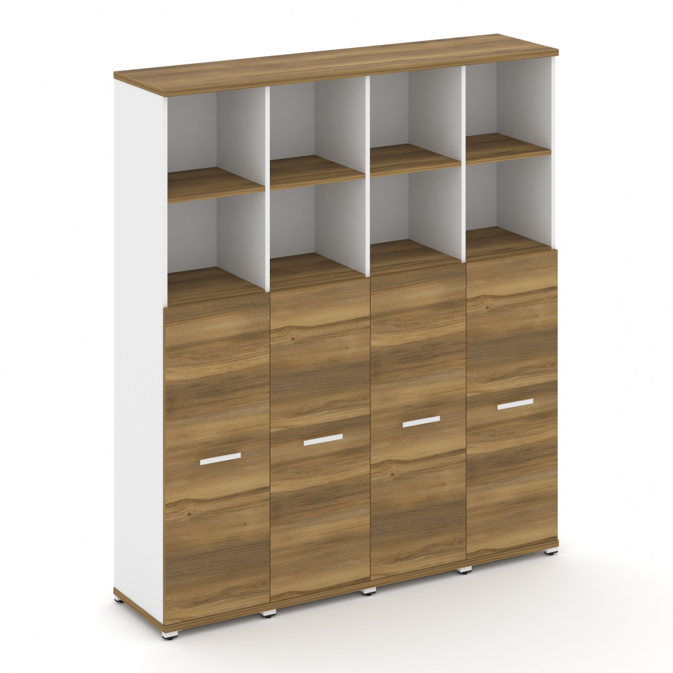 Concept Шкаф 4 узкие секции, 5 ниш CN.STU-544 W Сандал Янтарный/Белый Бриллиант/Металл Белый 1668*42