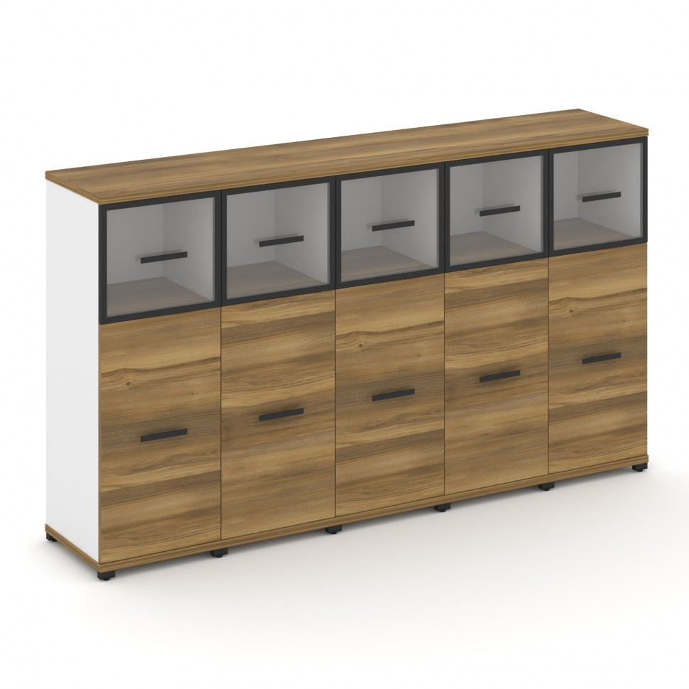 Concept Шкаф 5 узких секций, 3 ниши CN.STU-354 RPB B Сандал Янтарный/Белый Бриллиант/Металл Черный/П