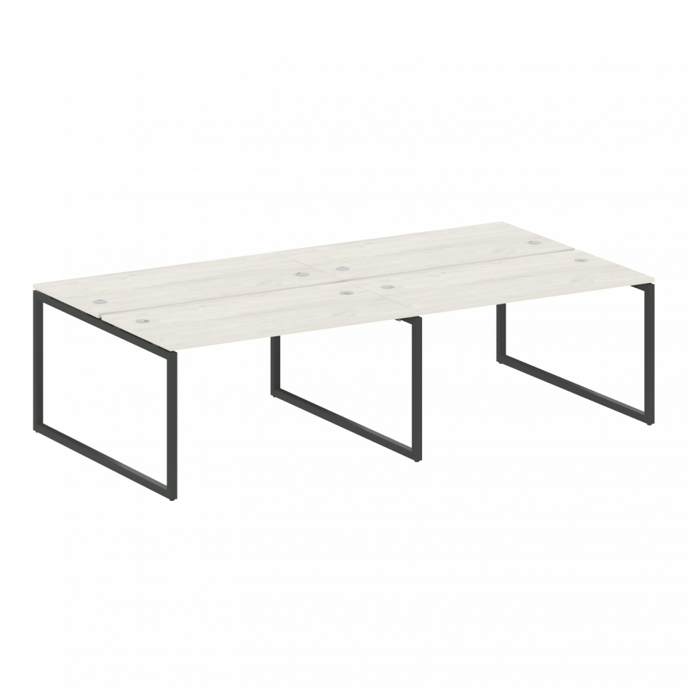 Metal System Quattro Рабочая станция на 4 места на О-образном м/к 40БО.СМ-4.3 Дуб Наварра/Металл Ант