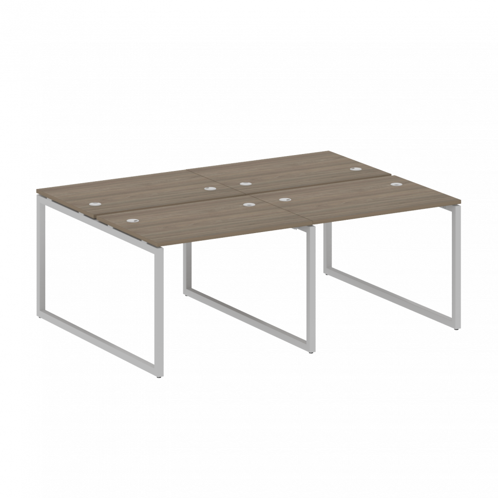 Metal System Quattro Рабочая станция на 4 места на О-образном м/к 40БО.СМ-4.1 Вяз Благородный/Металл