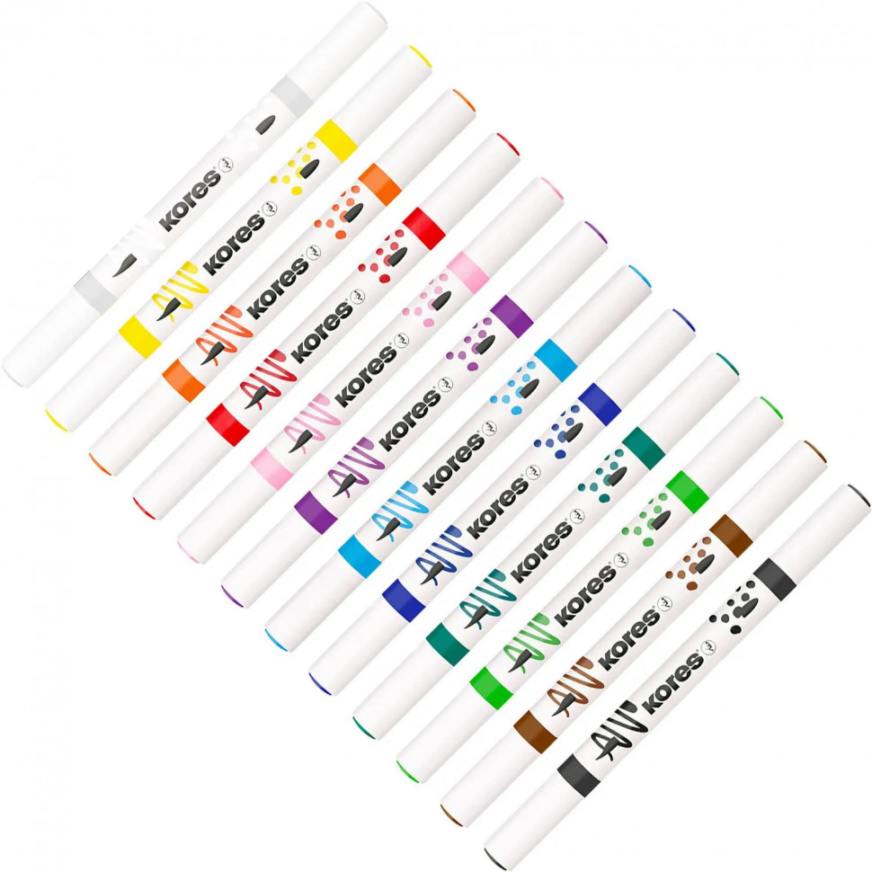Набор маркеров Kreative Markers Acrylic duo tip пластиковый бокс 12цв,23121