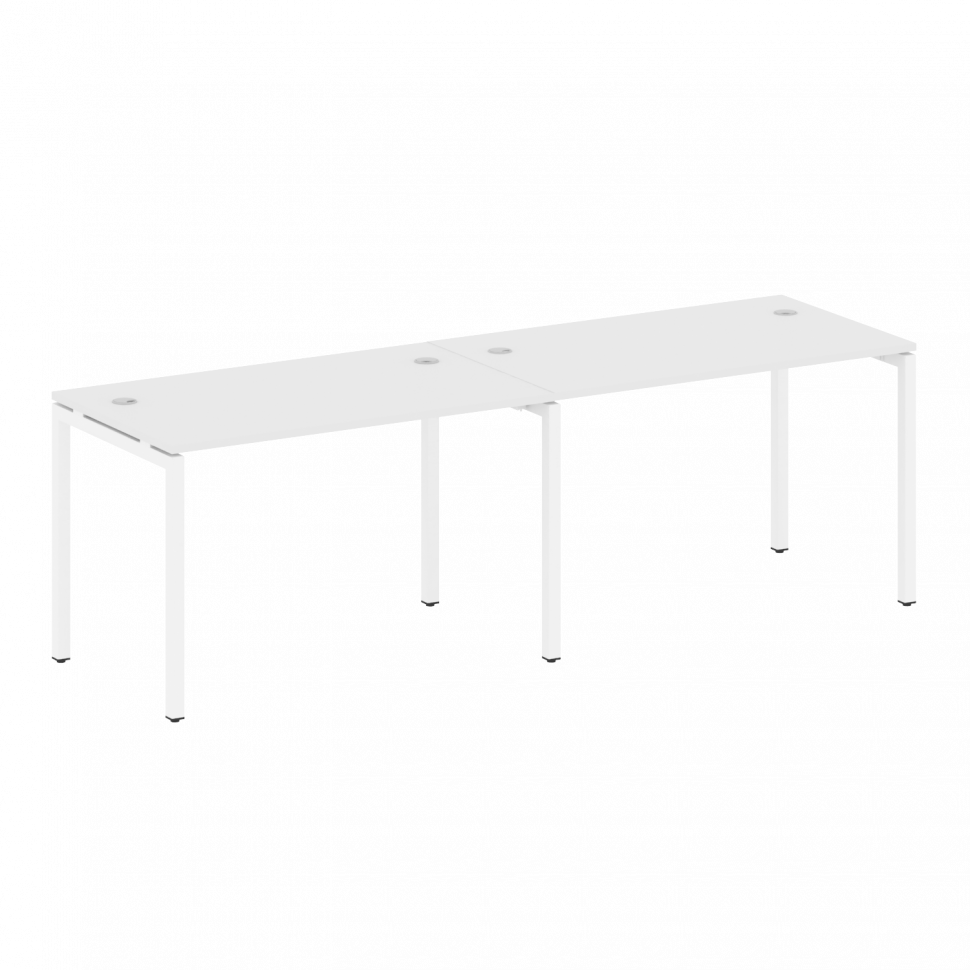 Metal System Quattro Рабочая станция на 2 места на П-образном м/к 40БП.СМ-2.2 Белый/Металл Белый 240