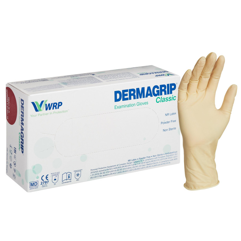 Мед.смотров. перчатки латекс н/о, тек. Dermagrip Classic(XS) 50 D1500-10/30