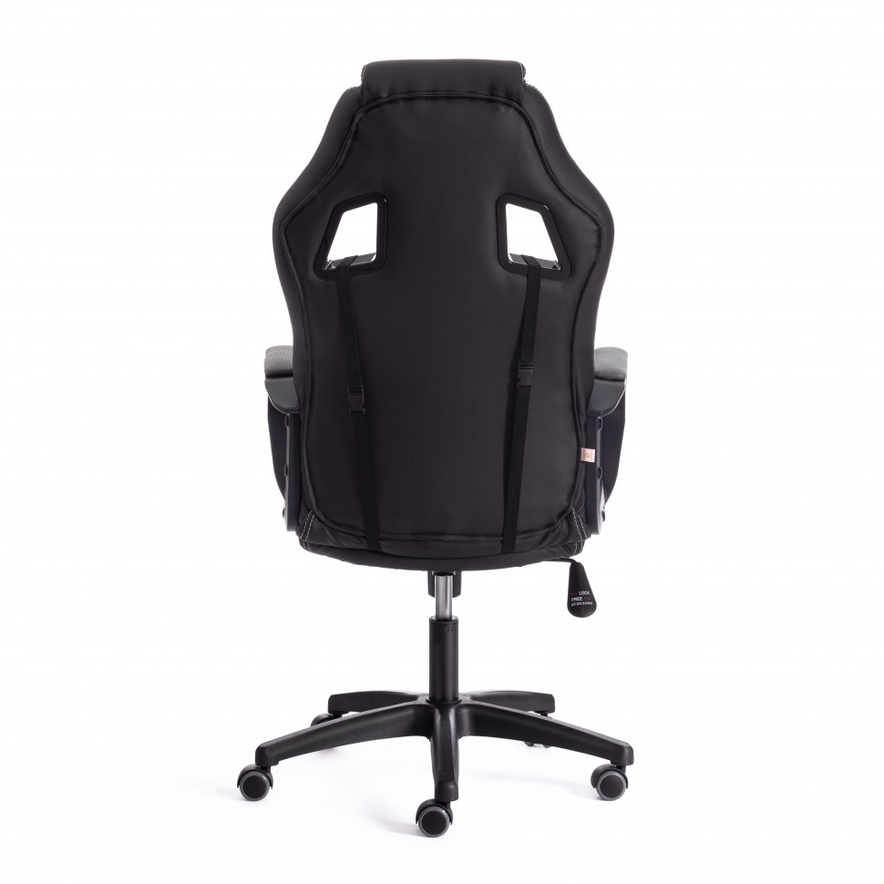 Кресло DRIVER (22) кож/зам/ткань, черный/серый, 36-6/TW-12