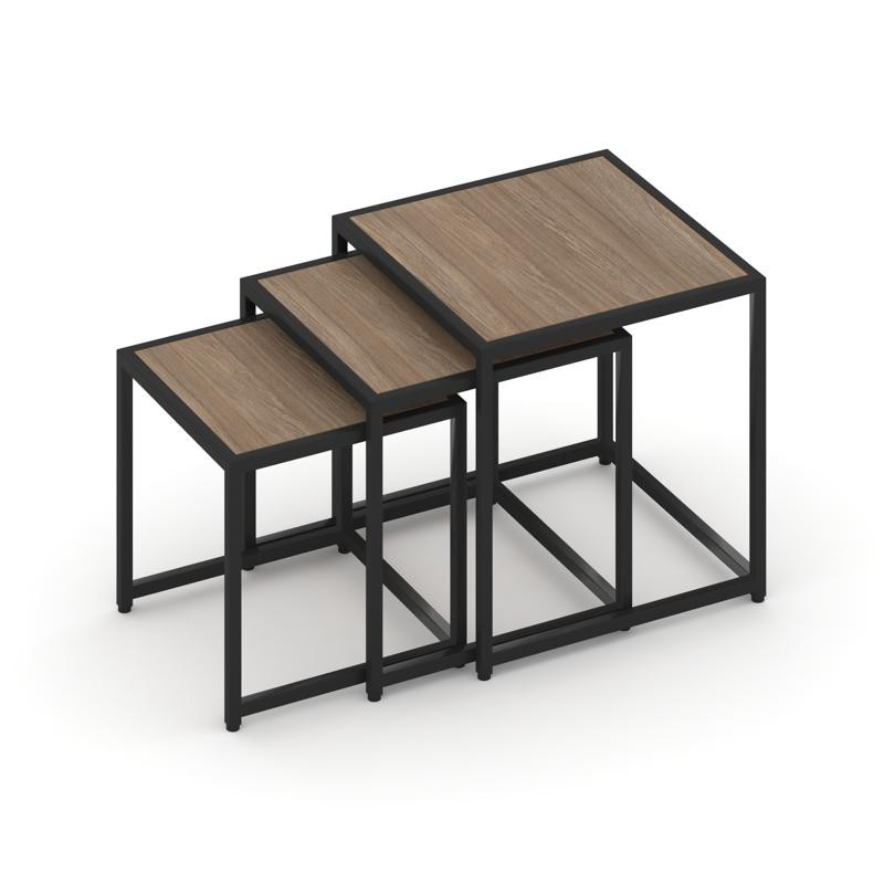 Loft Стол журнальный VR.L-SJK-45 Дуб Аризона/Металл Черный 450*450*450