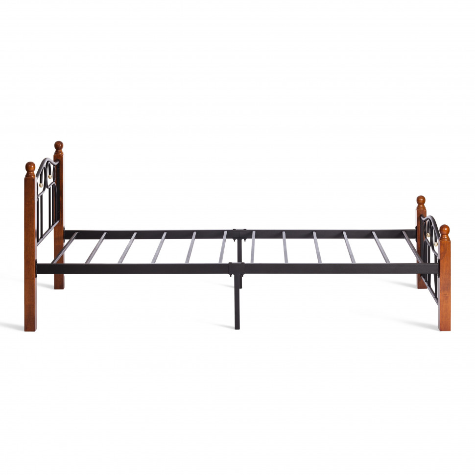 Кровать AT-808 дерево гевея/металл, 90*200 см (Single bed), красный дуб/черный