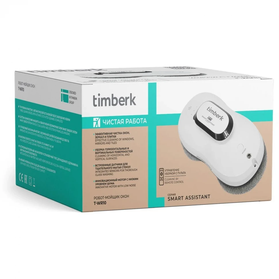 Робот-стеклоочиститель окон TIMBERK T-WR10, 90Вт, белый