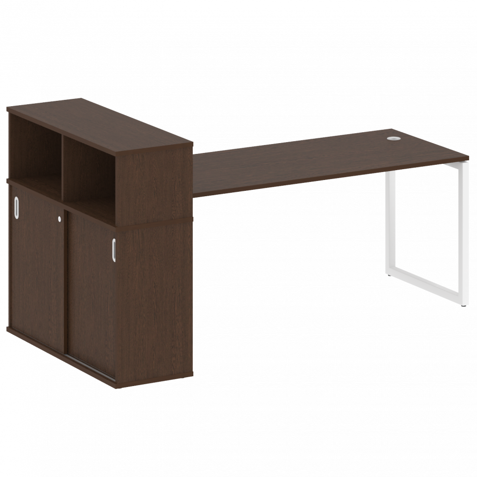 Metal System Quattro Стол письменный с шкафом-купе на О-образном м/к 40БО.РС-СШК-3.5 Т Венге Цаво/Ме Metal System Quattro Стол письменный с шкафом-купе на О-образном м/к 40БО.РС-СШК-3.5 Т Венге Цаво/Ме