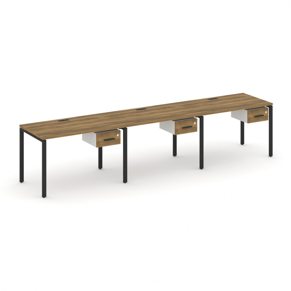 Concept Рабочая станция односторонняя с подвес. тумбами 3 места CN.ORS-130 B Сандал Янтарный/Белый Б Concept Рабочая станция односторонняя с подвес. тумбами 3 места CN.ORS-130 B Сандал Янтарный/Белый Б