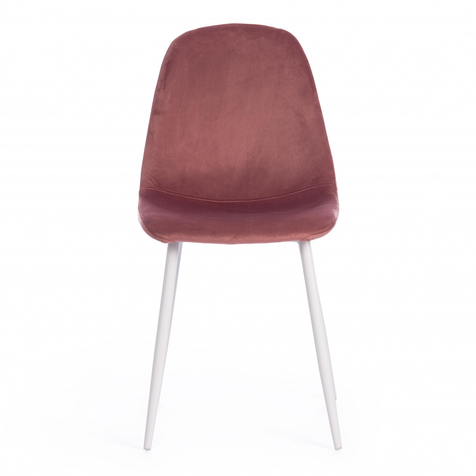 Стул BREEZE (mod. 4724) / 1 шт. в упаковке Велюр/металл , Coral (коралловый) HLR44 / белый, 44 х 53 х 87 см