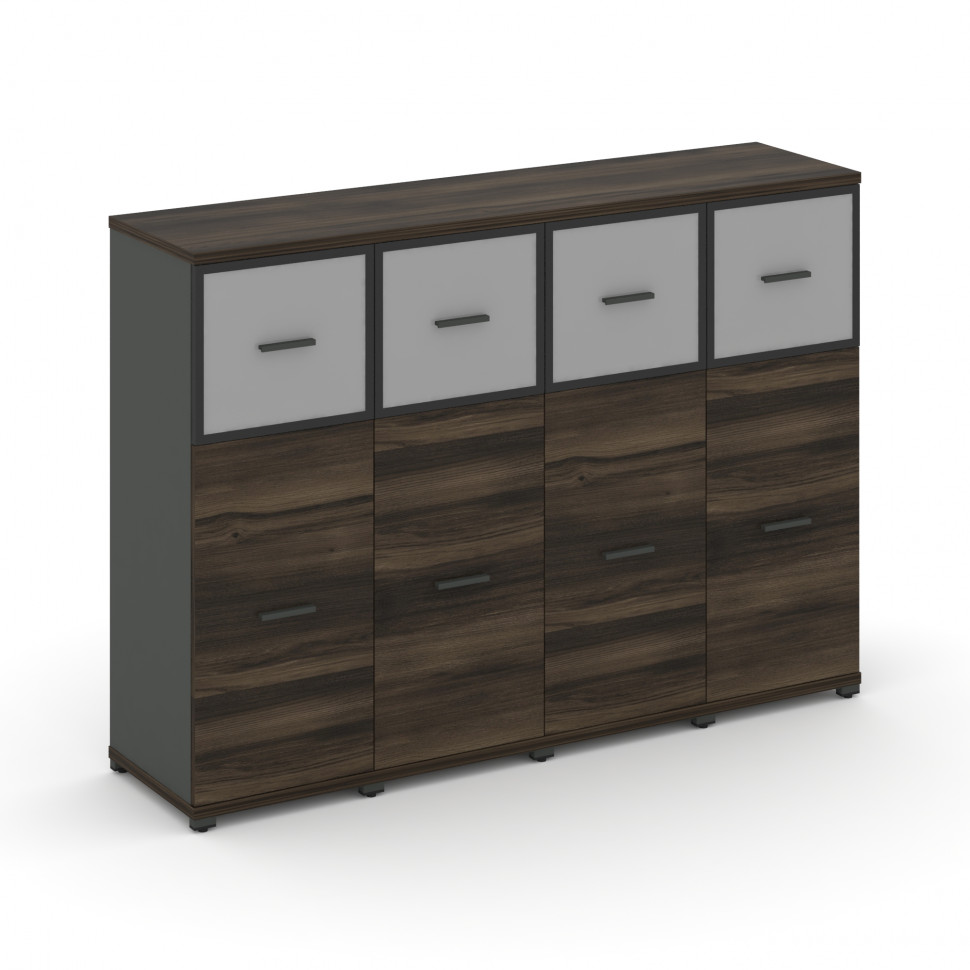 Concept Шкаф 4 узкие секции, 3 ниши CN.STU-344 RMB A Дуб Мали/Антрацит/Металл Антрацит/Сатин 1668*42