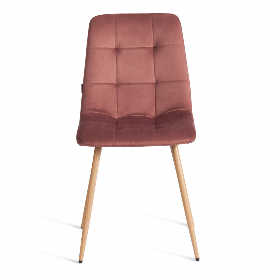 Стул CHILLY (mod. JSC-220) / 2 шт. в упаковке Велюр/металл , 44,5х52,5х88 см, Coral (коралловый) HLR44 / натуральный