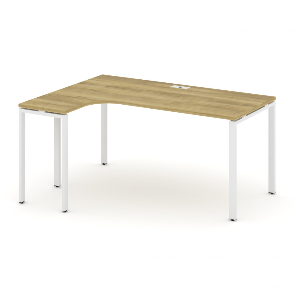 Concept Стол эргономичный CN.OSA-002(L) Дуб Винченцо/Металл Белый 1580*1180*750