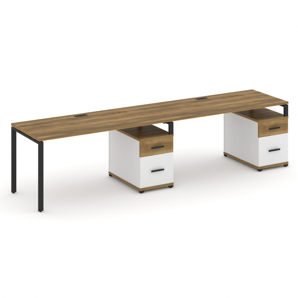 Concept Рабочая станция 2 места с 2 опорными тумбами CN.ORS-316 B Сандал Янтарный/Белый Бриллиант/Ме Concept Рабочая станция 2 места с 2 опорными тумбами CN.ORS-316 B Сандал Янтарный/Белый Бриллиант/Ме