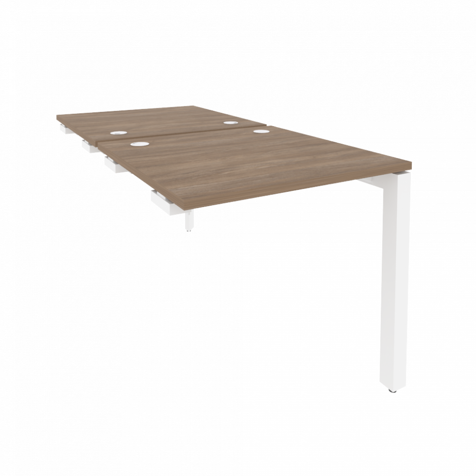 Onix Стол-приставка двойной на П-образном м/к к опорным элем. O.MP-D.SPR-0.8 Дуб Аризона/Металл Белы