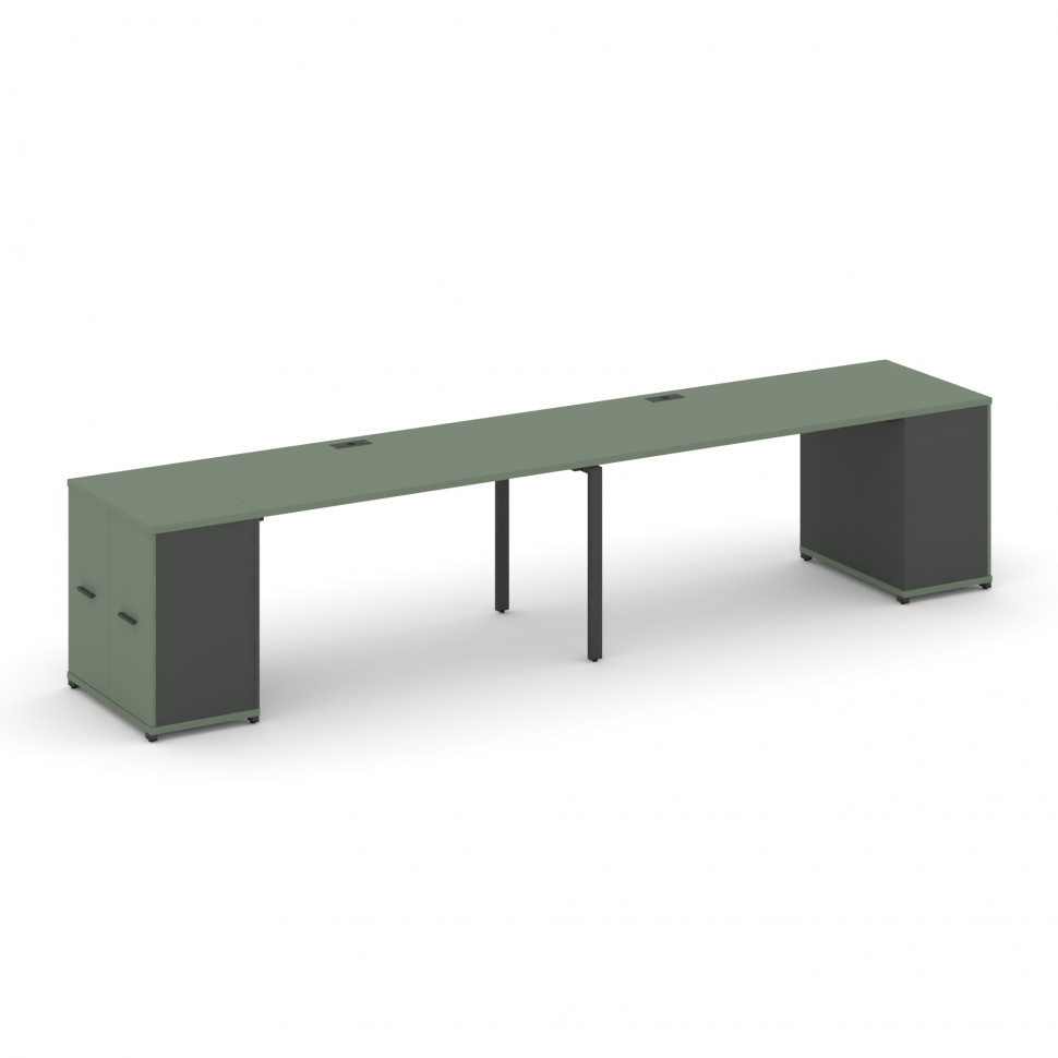 Concept Рабочая станция с опорными распаш. шкафами CN.ORS-219 A Кобо/Антрацит/Металл Антрацит 3600*7 Concept Рабочая станция с опорными распаш. шкафами CN.ORS-219 A Кобо/Антрацит/Металл Антрацит 3600*7