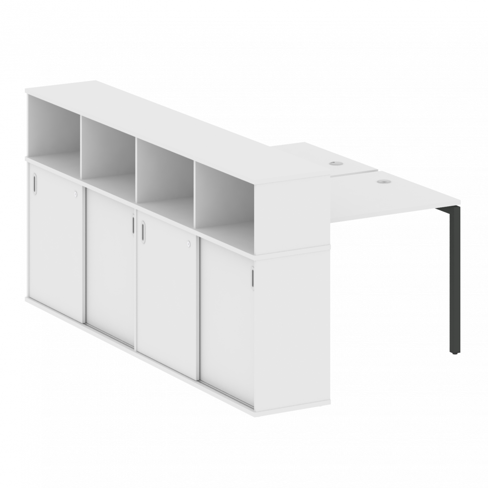 Metal System Quattro Рабочая станция с шкафом-купе на П-образном м/к 40БП.РС-СШК-4.1 Т Белый/Металл Metal System Quattro Рабочая станция с шкафом-купе на П-образном м/к 40БП.РС-СШК-4.1 Т Белый/Металл