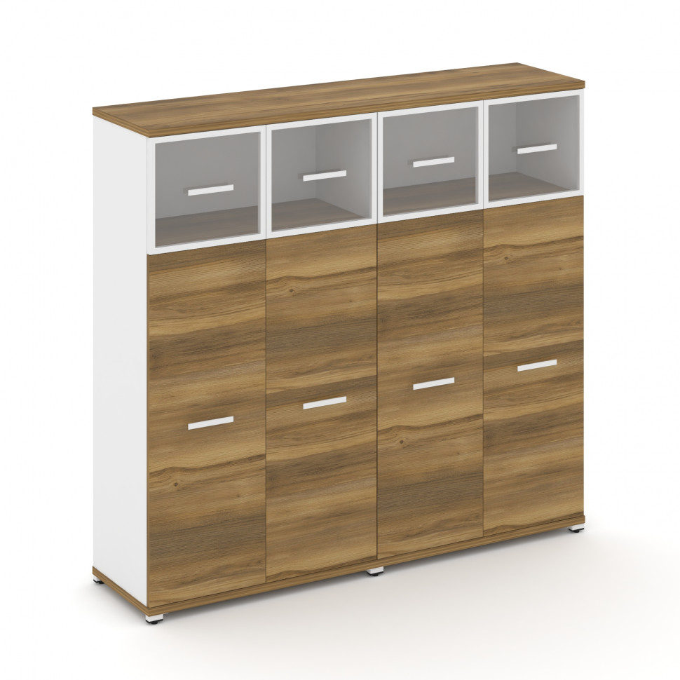 Concept Шкаф 2 широкие секции, 4 ниши CN.STS-424 RPW W Сандал Янтарный/Белый Бриллиант/Металл Белый/