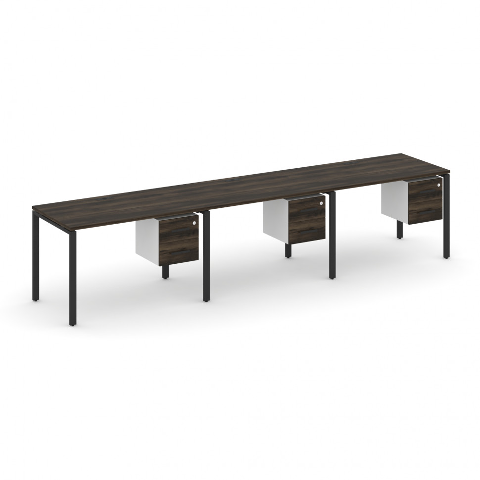 Concept Рабочая станция односторонняя с подвес. тумбами 3 места CN.ORS-134 B Дуб Мали/Белый Бриллиан