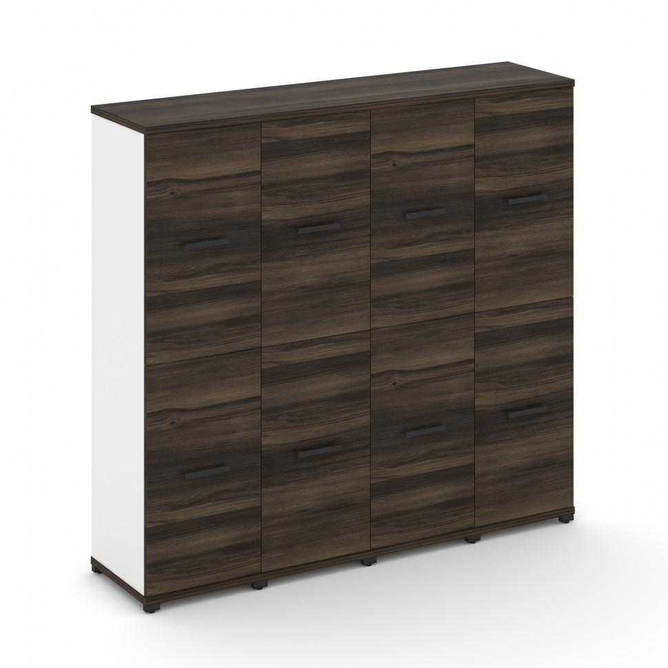 Concept Шкаф 4 узкие секции, 4 ниши CN.STU-442 B Дуб Мали/Белый Бриллиант/Металл Черный 1668*420*155