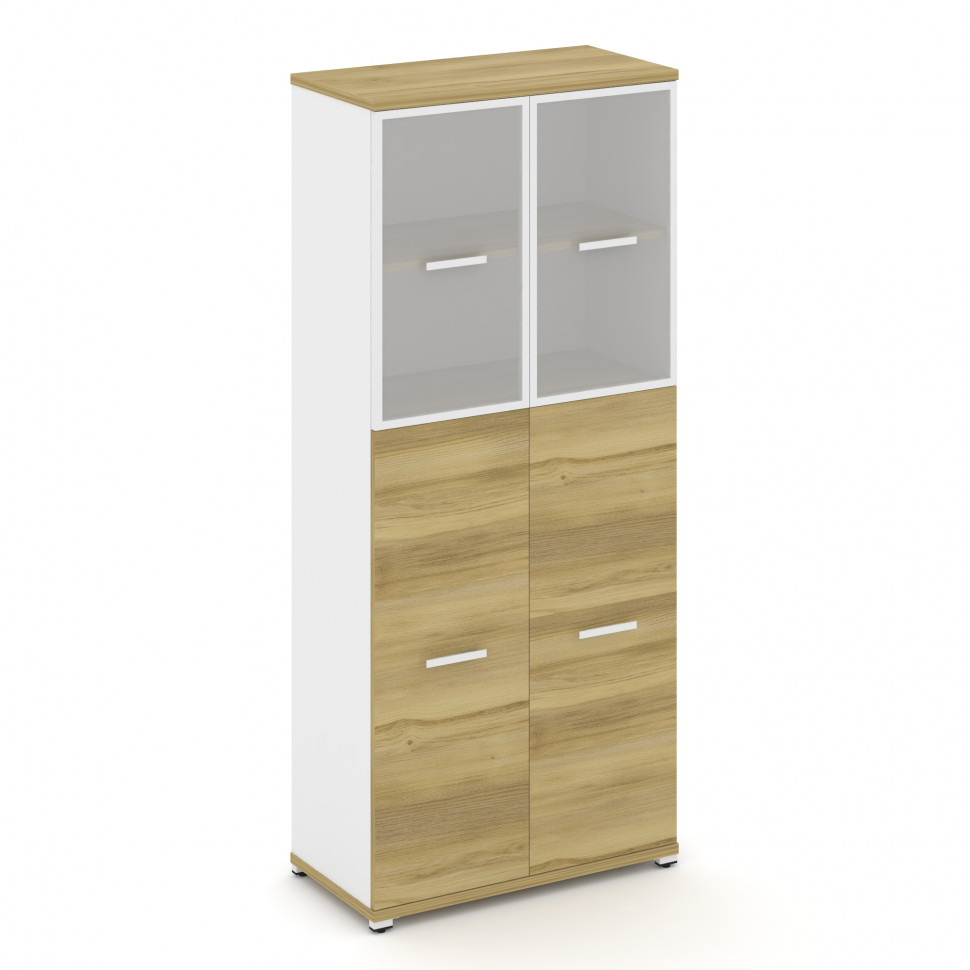 Concept Шкаф 1 широкая секция, 5 ниш CN.STS-515 RMW W Дуб Винченцо/Белый Бриллиант/Металл Белый/Сати