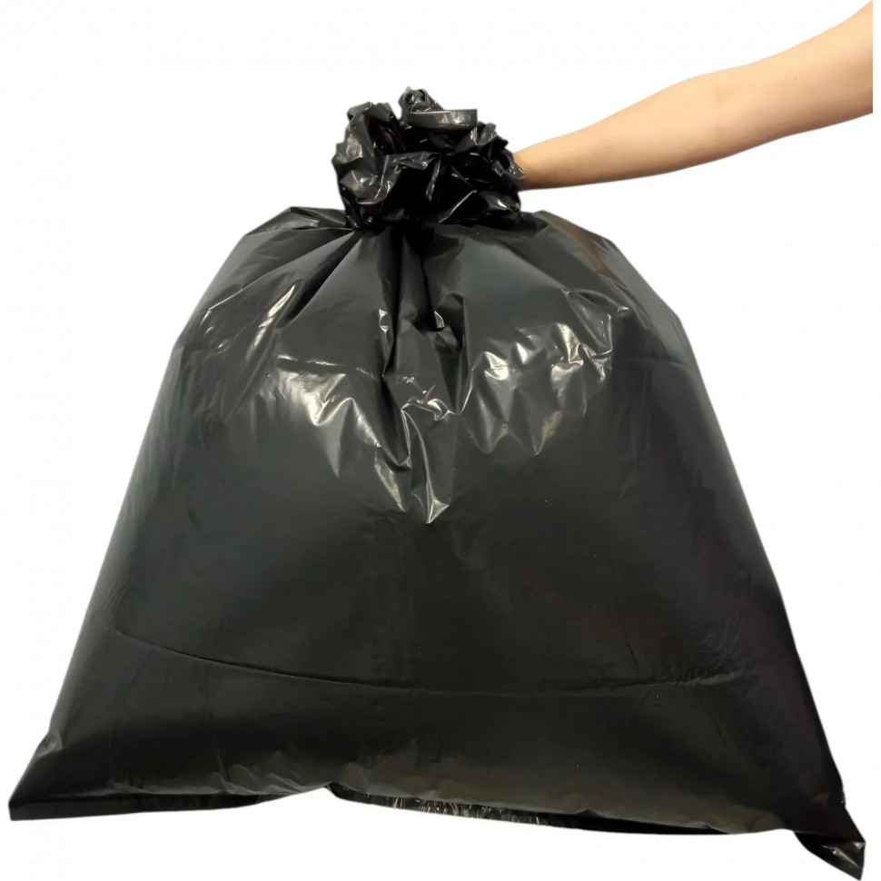 Мешки для мусора ПВД 160л 90х110см 80мкм черные 10шт/рул Элементари