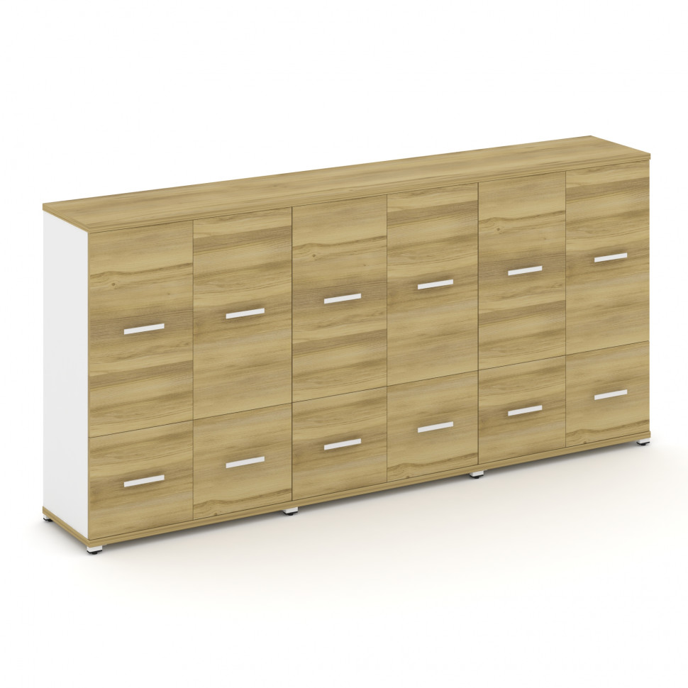 Concept Шкаф 3 широкие секции, 3 ниши CN.STS-332 W Дуб Винченцо/Белый Бриллиант/Металл Белый 2500*42