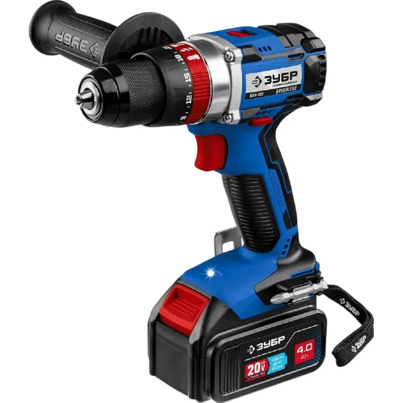 Дрель-шуруповерт аккум. бесщет. ударная ЗУБР DBS-201-42, 20 В, 2 АКБ (4Ач)