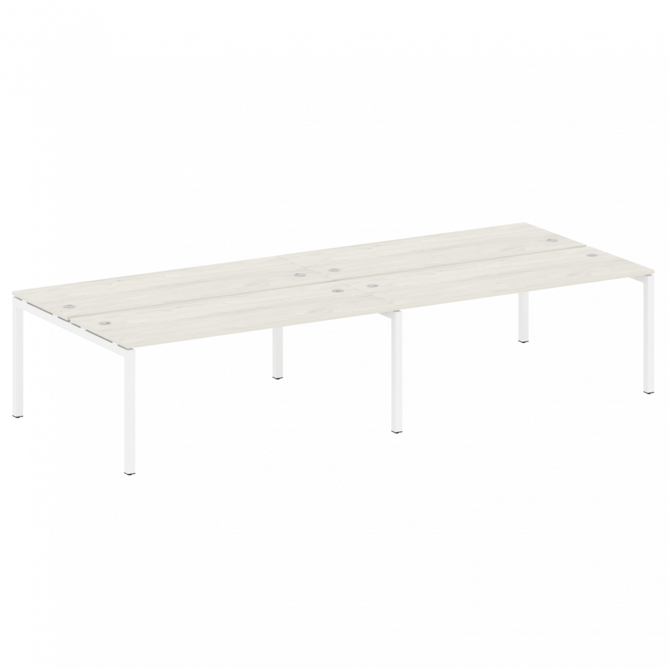 Metal System Quattro Рабочая станция на 4 места на П-образном м/к 50БП.СМ-4.5 Дуб Наварра/Металл Бел