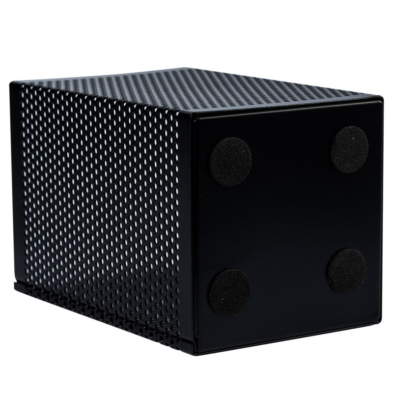 Подставка-стакан Deli 108x72x72мм квадратная металл сетка черн