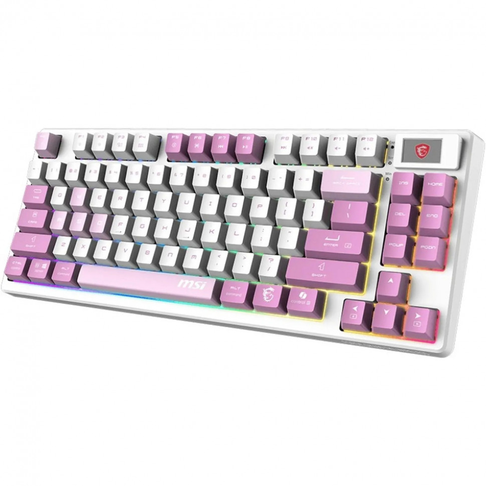Клавиатура MSI Forge GK600 механич. бел/фиол USB беспр. BT/Radio Multimedia