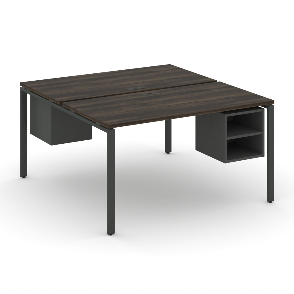 Concept Рабочая станция 2 сторонняя с подвесными тумбами на 2 места CN.DRS-106 Дуб Мали/Антрацит/Мет