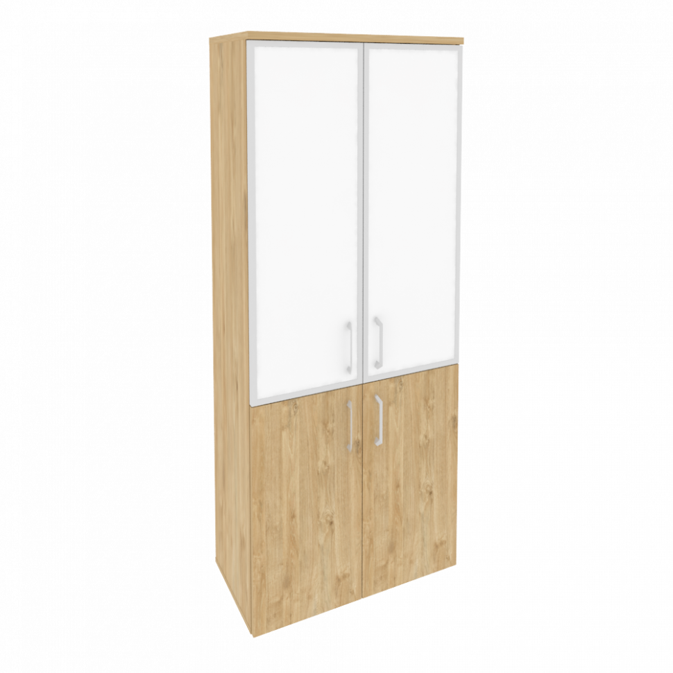 Onix Шкаф высокий широкий O.ST-1.2 R white Тиквуд Светлый/Стекло White 800*420*1977