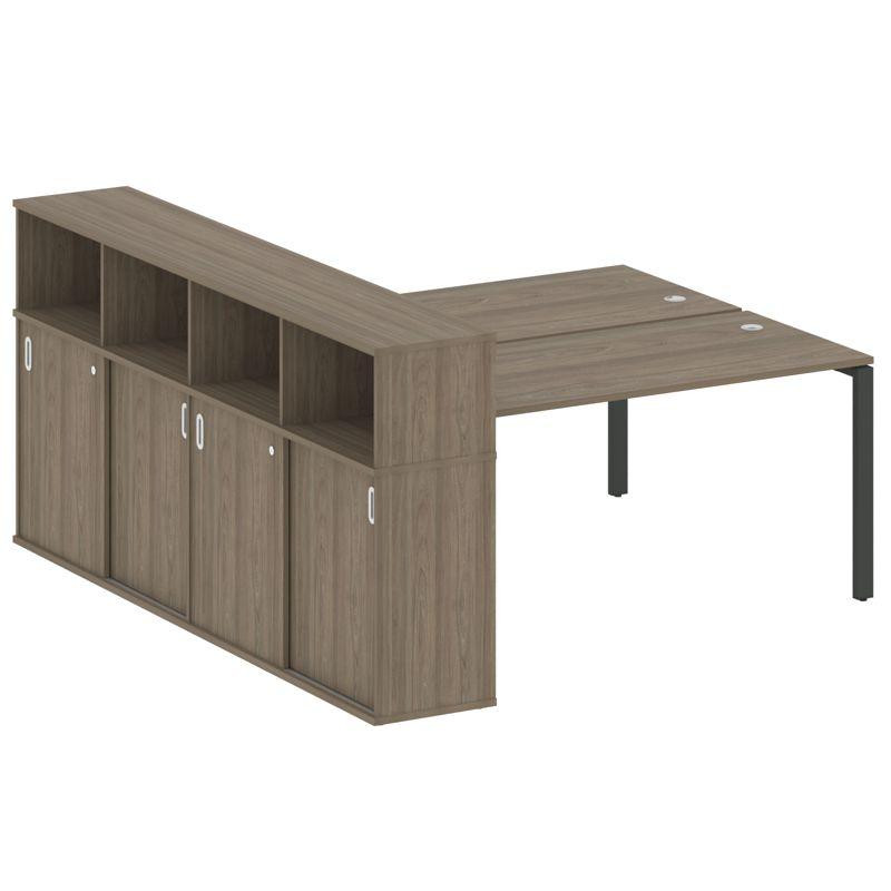 Metal System Рабочая станция с шкафом-купе на П-образном м/к БП.РС-СШК-4.4 Т Вяз Благородный/Металл Metal System Рабочая станция с шкафом-купе на П-образном м/к БП.РС-СШК-4.4 Т Вяз Благородный/Металл